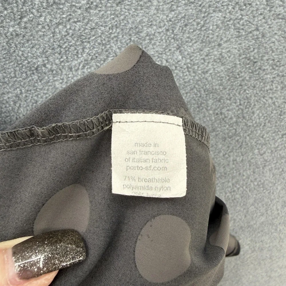 Porto San Francisco Dress Large Black Polka Dot Lagenlook Jersey Relaxed Pockets